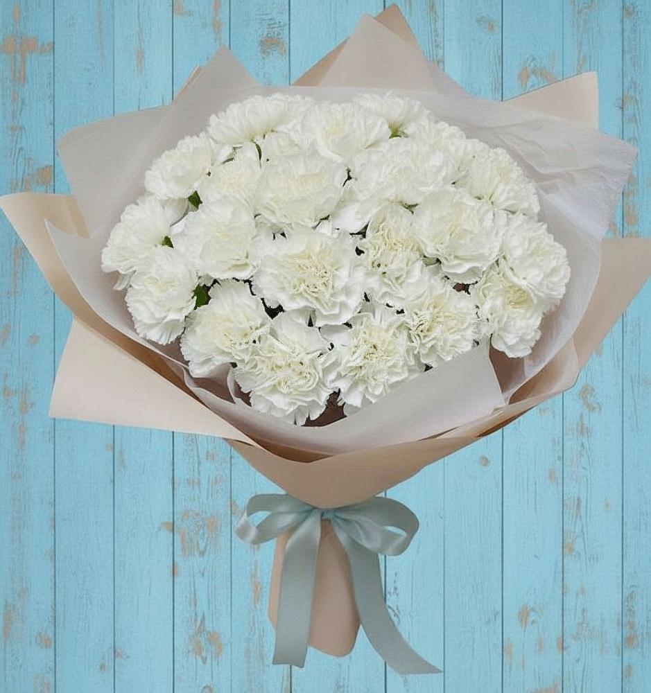 Букет Хрустальное утро в Петушках Букет цветов из: Гвоздики в Петушках