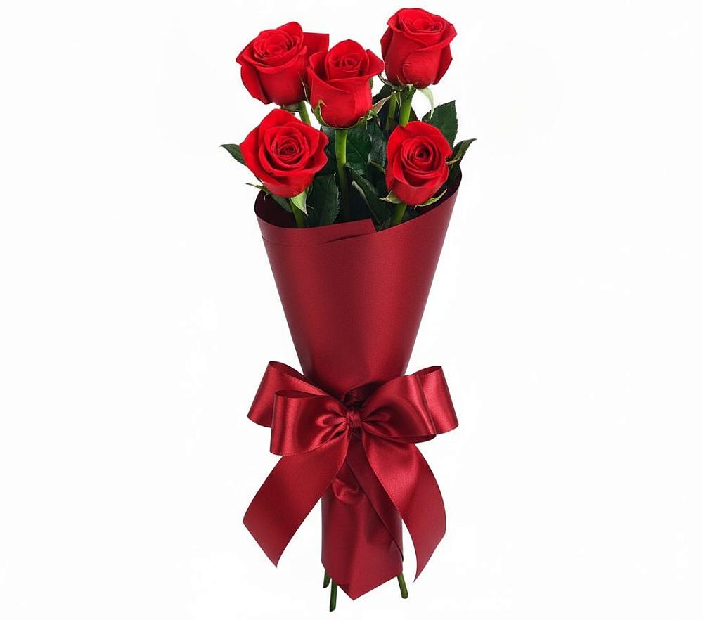 5 Красных роз Эдлесс Лав в Петушках Букет 5 Красных роз Эдлесс Лав в Петушках