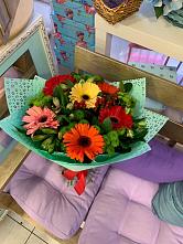 Букет цветочная поляна #REPLACE_PRED# Петушках Букет цветов из:  Герберы, Хризантемы и Альстромерии #REPLACE_PRED# Петушках