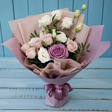 Букет Легкое дыхание в Петушках Букет цветов из:  Розы и Лизиантусы в Петушках