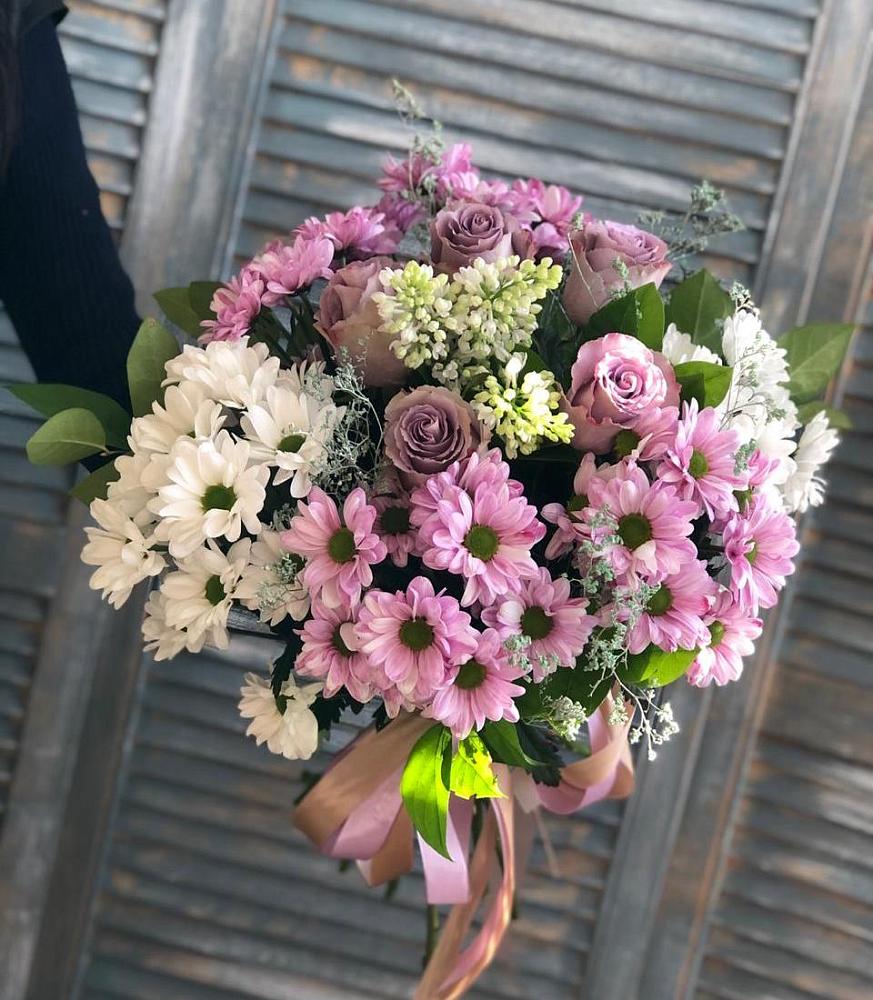 Букет цветов из: Хризантемы и Розы в Петушках