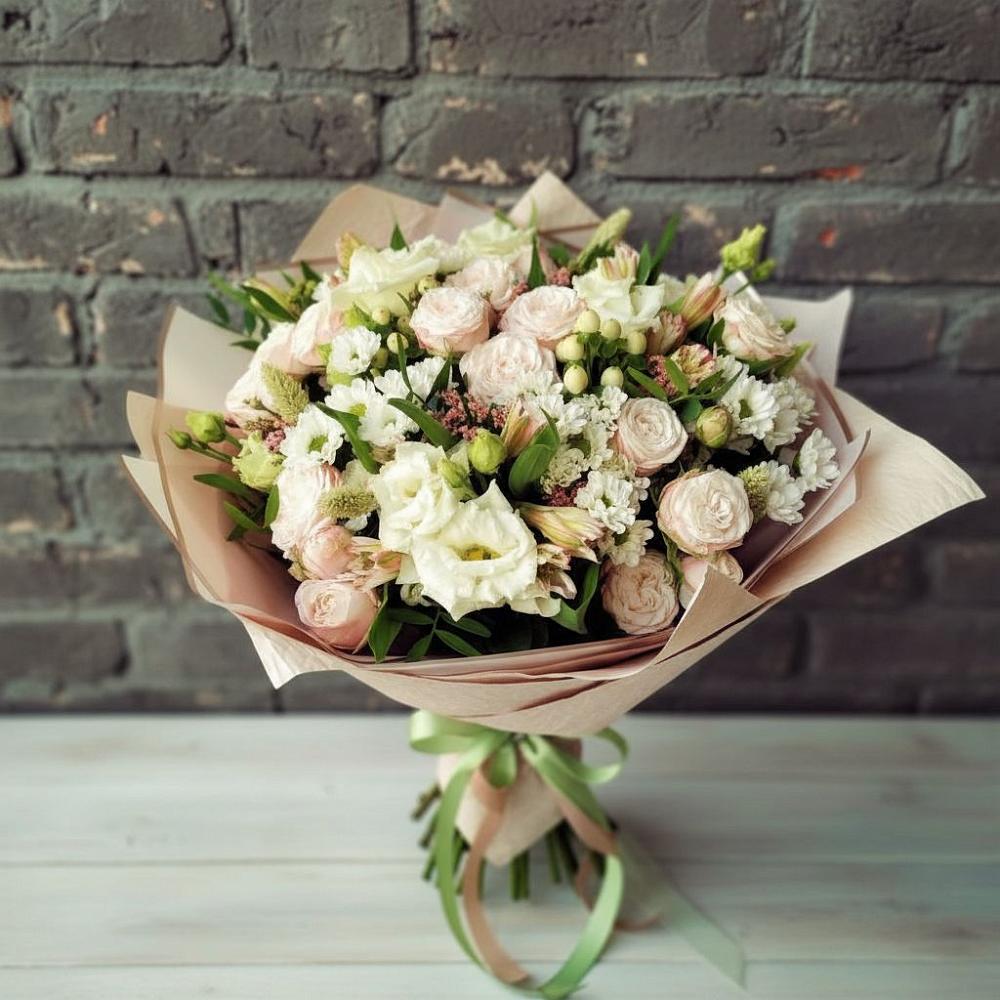 Букет цветов из: Альстромерии, Розы и Хризантемы в Петушках
