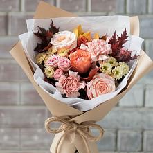 Букет осеннее настроение в Петушках Букет цветов из:  Гвоздики, Хризантемы и Розы в Петушках