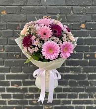 Букет яркие краски в Петушках Букет цветов из:  Герберы и Хризантемы в Петушках