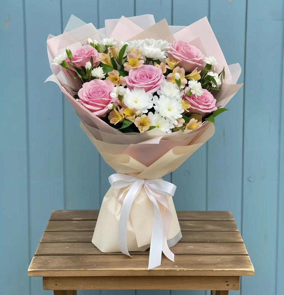 Букет французская меренга в Петушках Букет цветов из: Гвоздики, Орхидеи и Розы в Петушках