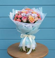 Букет Счастливые мгновение в Петушках Букет цветов из:  Хризантемы и Розы в Петушках