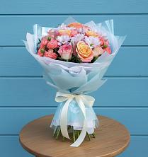 Букет Счастливые мгновение в Петушках Букет цветов из:  Хризантемы и Розы в Петушках